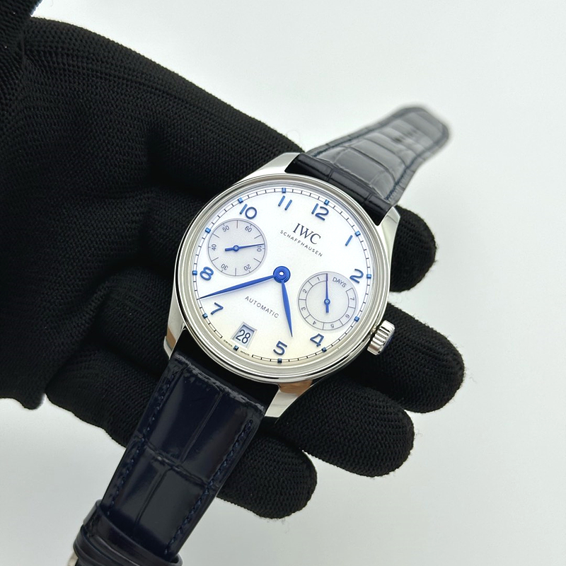 APS공장 IWC 포르투기저 스틸 화이트다이얼 블루가죽스트랩 Portugieser Automatic 42mm SS APSF 1:1 Best Edition White Dial Blue Marker on Blue Leather Strap A52011 출고 전 실물 검수사진 5
