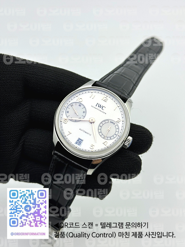 APS공장 IWC 포르투기저 오토메틱 스틸 화이트다이얼 블랙가죽스트랩 Portugieser Automatic 42mm SS APSF 1:1 Best Edition White Dial RG Marker on Black Leather Strap A52011 출고 전 실물 검수사진 5