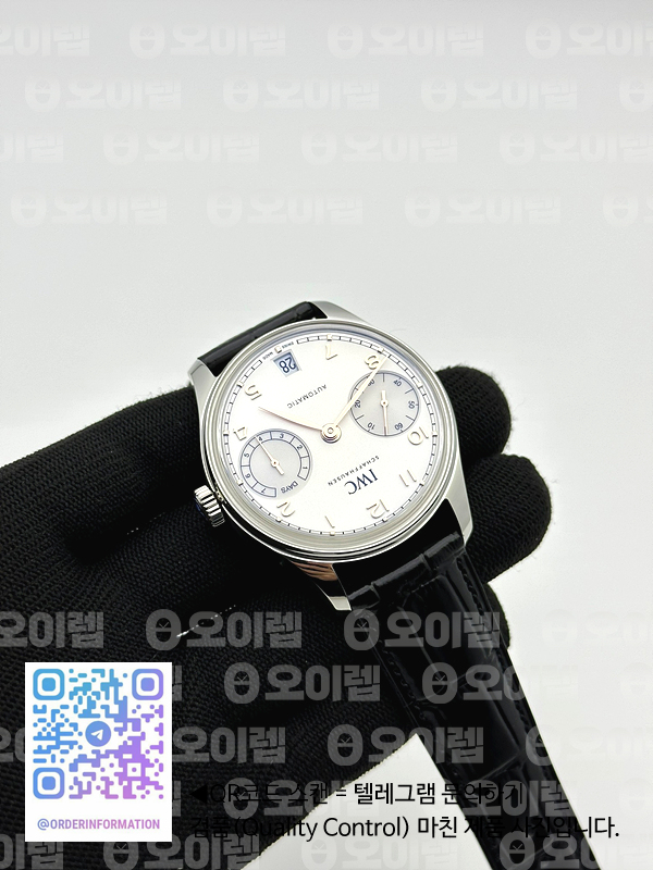 APS공장 IWC 포르투기저 오토메틱 스틸 화이트다이얼 블랙가죽스트랩 Portugieser Automatic 42mm SS APSF 1:1 Best Edition White Dial RG Marker on Black Leather Strap A52011 출고 전 실물 검수사진 6