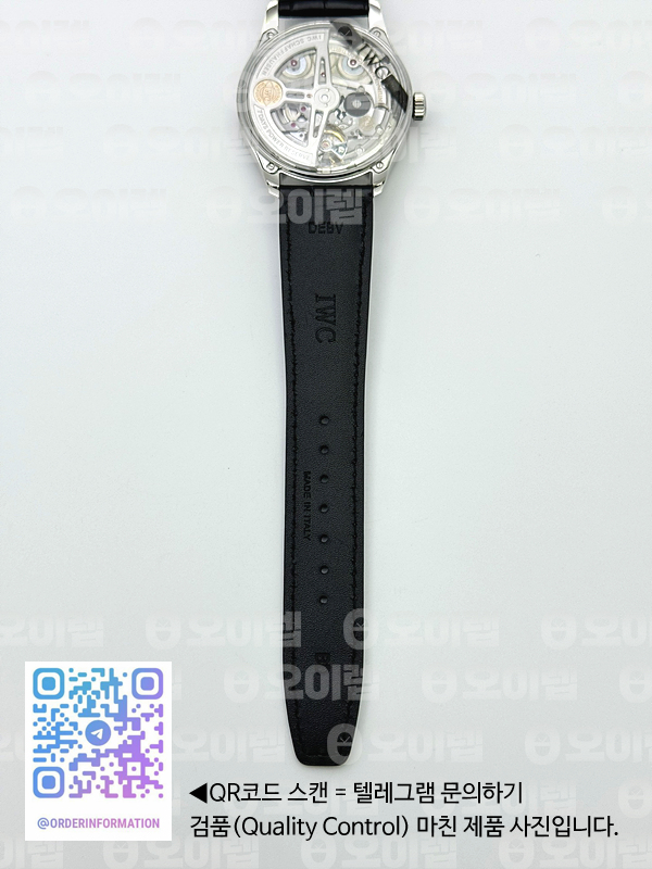APS공장 IWC 포르투기저 오토메틱 스틸 화이트다이얼 블랙가죽스트랩 Portugieser Automatic 42mm SS APSF 1:1 Best Edition White Dial RG Marker on Black Leather Strap A52011 출고 전 실물 검수사진 11