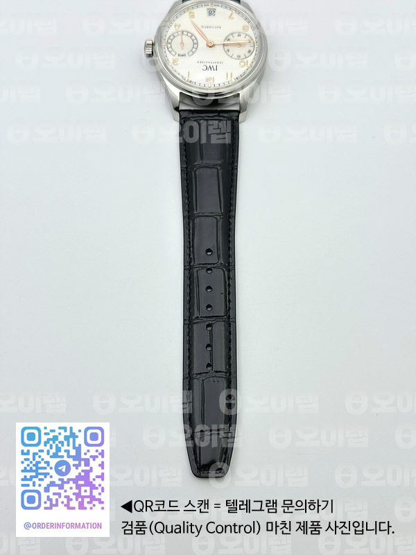 APS공장 IWC 포르투기저 오토메틱 스틸 화이트다이얼 블랙가죽스트랩 Portugieser Automatic 42mm SS APSF 1:1 Best Edition White Dial RG Marker on Black Leather Strap A52011 출고 전 실물 검수사진 12