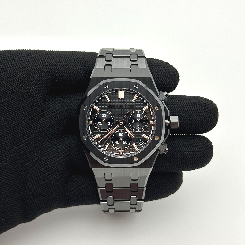 APS공장 오데마피게 로얄오크 크로노그래프 풀세라믹 블랙다이얼 브레이슬릿 26240 V2 Royal Oak Chrono 26240 Black Ceramic APSF 1:1 Best Edition on Ceramic Bracelet SA4401 Super Clone 출고 전 실물 검수사진 2
