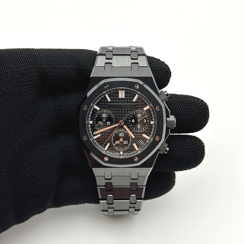 APS공장 오데마피게 로얄오크 크로노그래프 풀세라믹 블랙다이얼 브레이슬릿 26240 V2 Royal Oak Chrono 26240 Black Ceramic APSF 1:1 Best Edition on Ceramic Bracelet SA4401 Super Clone 출고 전 실물 검수사진 3