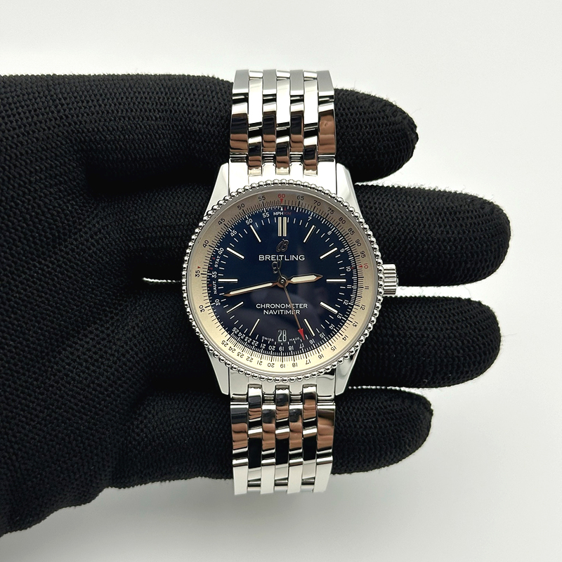 TF공장 브라이틀링 내비타이머 38 블루다이얼 브레이슬릿 Navitimer 38 Date SS TF 1:1 Best Edition Blue Dial on SS Bracelet A2824 출고 전 실물 검수사진 3