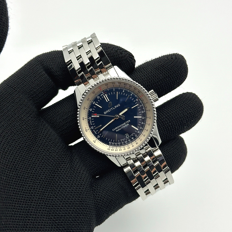 TF공장 브라이틀링 내비타이머 38 블루다이얼 브레이슬릿 Navitimer 38 Date SS TF 1:1 Best Edition Blue Dial on SS Bracelet A2824 출고 전 실물 검수사진 4