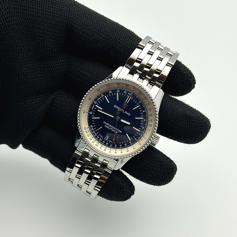 TF공장 브라이틀링 내비타이머 38 블루다이얼 브레이슬릿 Navitimer 38 Date SS TF 1:1 Best Edition Blue Dial on SS Bracelet A2824 출고 전 실물 검수사진 5