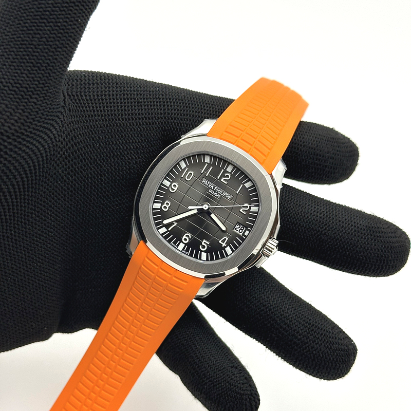 DD공장 파텍필립 아쿠아넛 5167 그레이다이얼 오렌지러버스트랩 Aquanaut Ref.5167 Orange SS/RU Grey/Num DDF DD330 출고 전 실물 검수사진 5