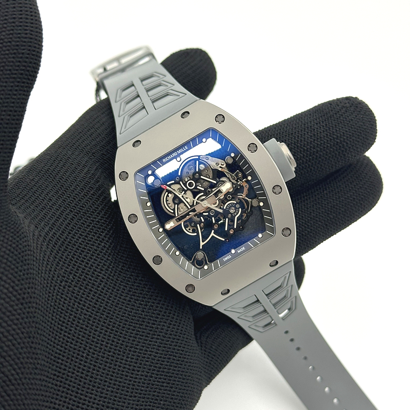 ZF공장 리차드밀 RM055 티타늄 스켈레톤다이얼 그레이러버스트랩 RM055 Titanium Carbide ZF 1:1 Best Edition Skeleton Dial On Gray Shark Rubber Strap RMUL2 Super Clone 출고 전 실물 검수사진 2