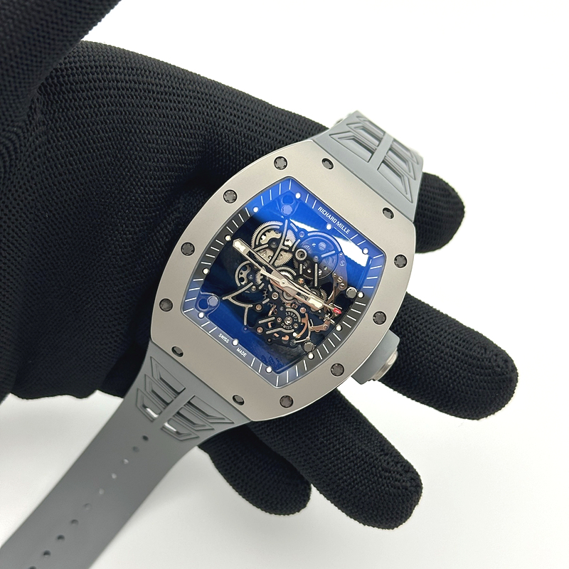 ZF공장 리차드밀 RM055 티타늄 스켈레톤다이얼 그레이러버스트랩 RM055 Titanium Carbide ZF 1:1 Best Edition Skeleton Dial On Gray Shark Rubber Strap RMUL2 Super Clone 출고 전 실물 검수사진 3
