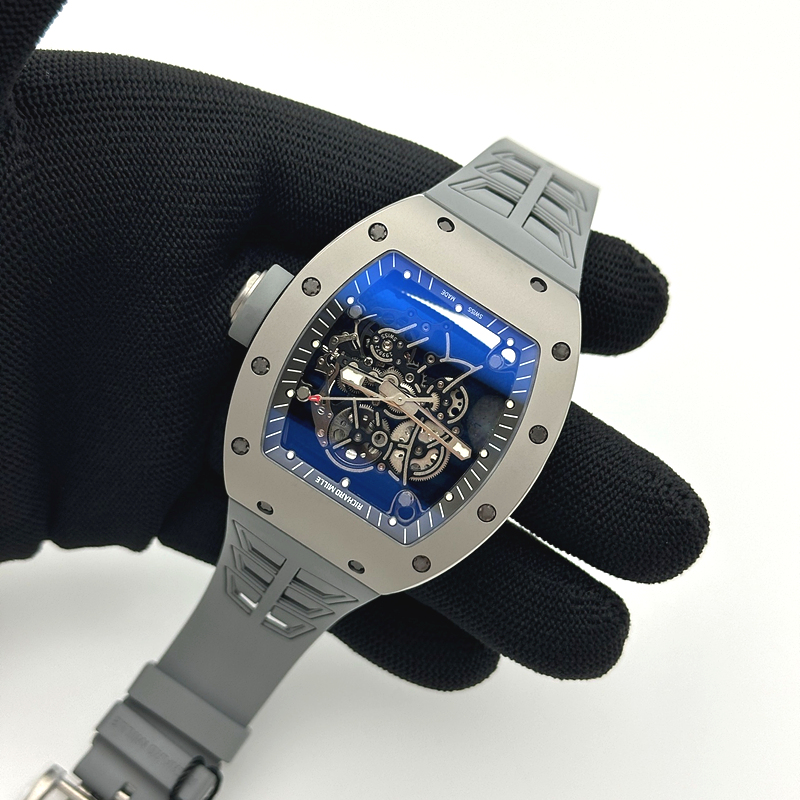 ZF공장 리차드밀 RM055 티타늄 스켈레톤다이얼 그레이러버스트랩 RM055 Titanium Carbide ZF 1:1 Best Edition Skeleton Dial On Gray Shark Rubber Strap RMUL2 Super Clone 출고 전 실물 검수사진 5