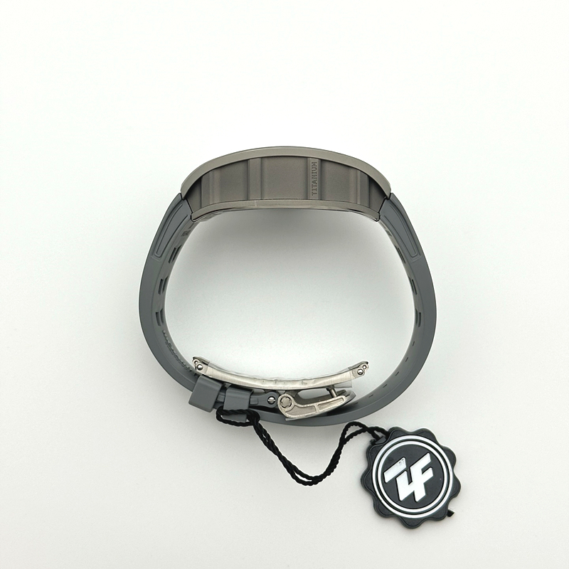 ZF공장 리차드밀 RM055 티타늄 스켈레톤다이얼 그레이러버스트랩 RM055 Titanium Carbide ZF 1:1 Best Edition Skeleton Dial On Gray Shark Rubber Strap RMUL2 Super Clone 출고 전 실물 검수사진 7