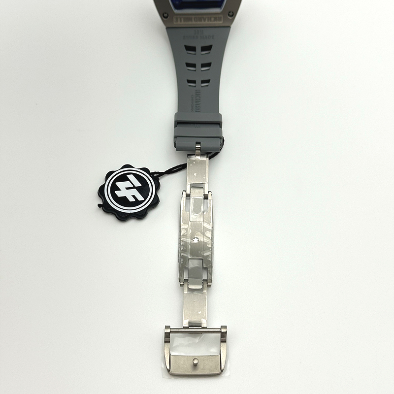 ZF공장 리차드밀 RM055 티타늄 스켈레톤다이얼 그레이러버스트랩 RM055 Titanium Carbide ZF 1:1 Best Edition Skeleton Dial On Gray Shark Rubber Strap RMUL2 Super Clone 출고 전 실물 검수사진 8