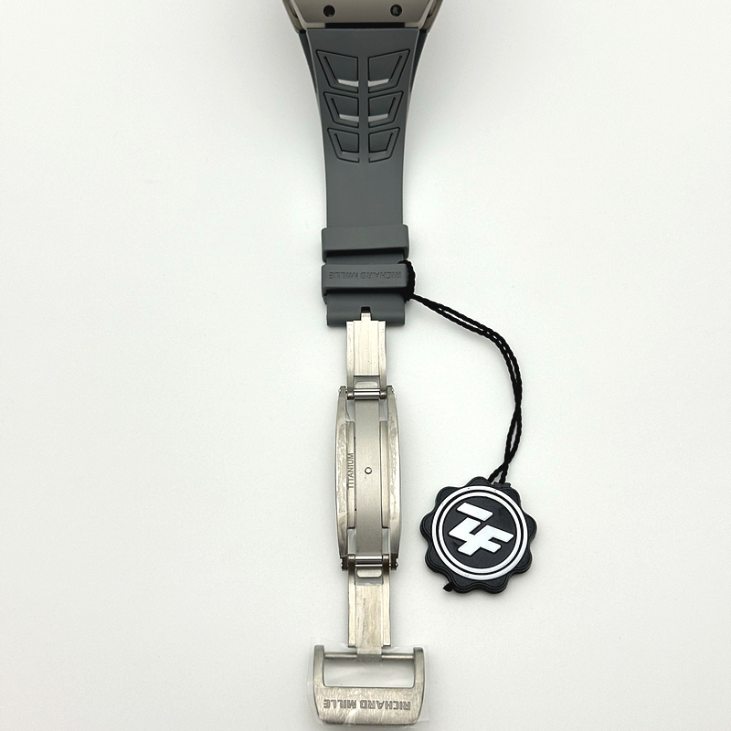 ZF공장 리차드밀 RM055 티타늄 스켈레톤다이얼 그레이러버스트랩 RM055 Titanium Carbide ZF 1:1 Best Edition Skeleton Dial On Gray Shark Rubber Strap RMUL2 Super Clone 출고 전 실물 검수사진 9