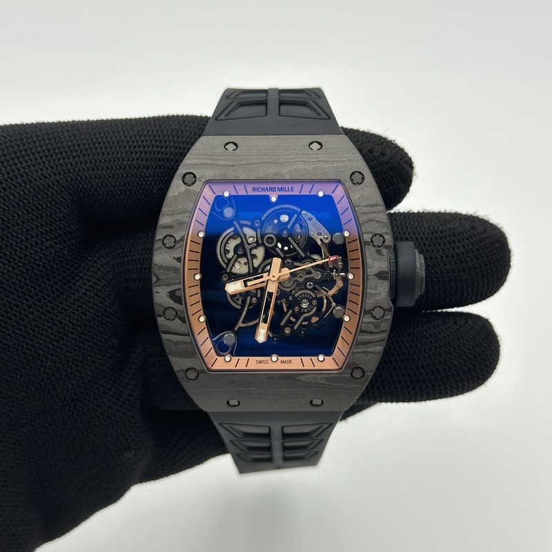 ZF공장 리차드밀 RM055 NTPT 스켈레톤다이얼 블랙러버스트랩 RM055 RG Inner Bezel Black Crown NTPT ZF 1:1 Best Edition on Black Rubber Strap RMUL2 Super Clone V2 출고 전 실물 검수사진 1