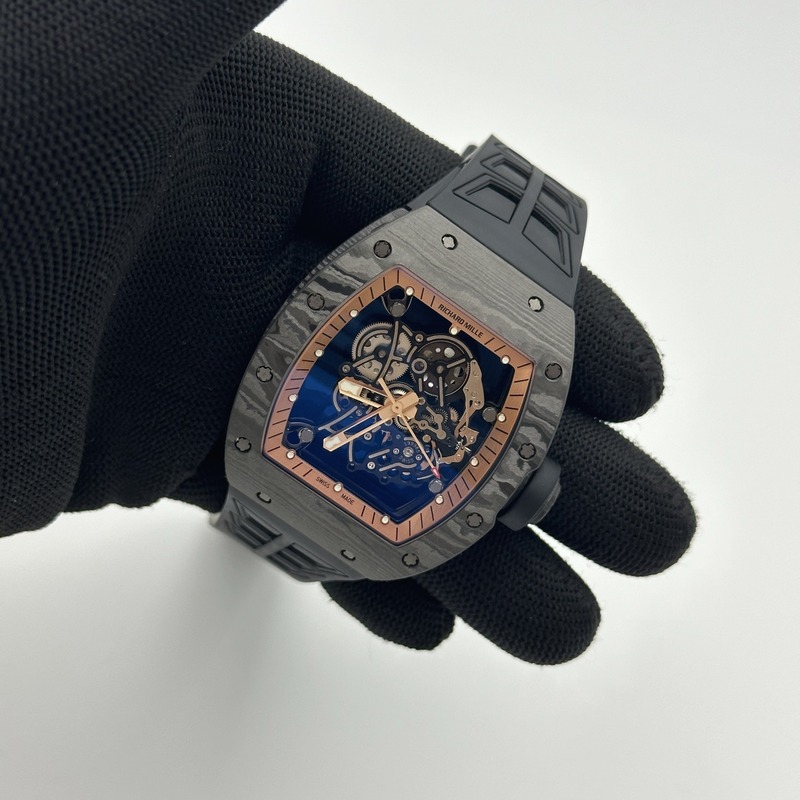 ZF공장 리차드밀 RM055 NTPT 스켈레톤다이얼 블랙러버스트랩 RM055 RG Inner Bezel Black Crown NTPT ZF 1:1 Best Edition on Black Rubber Strap RMUL2 Super Clone V2 출고 전 실물 검수사진 3
