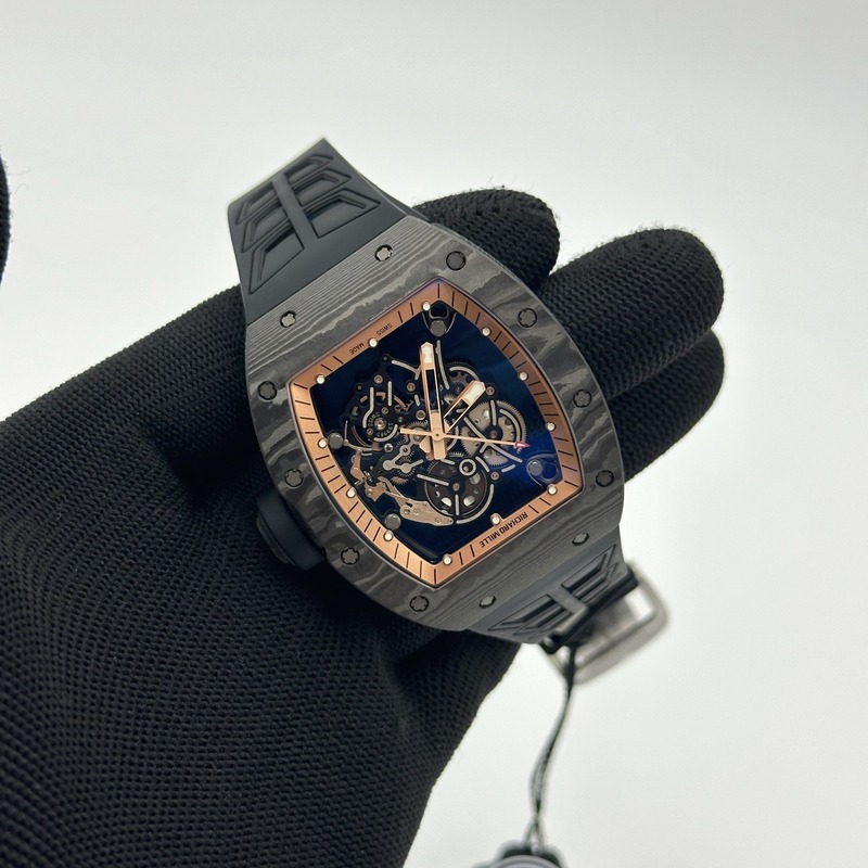 ZF공장 리차드밀 RM055 NTPT 스켈레톤다이얼 블랙러버스트랩 RM055 RG Inner Bezel Black Crown NTPT ZF 1:1 Best Edition on Black Rubber Strap RMUL2 Super Clone V2 출고 전 실물 검수사진 4