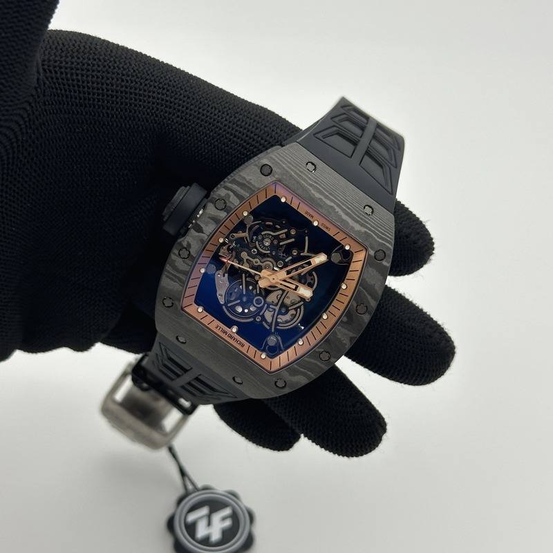 ZF공장 리차드밀 RM055 NTPT 스켈레톤다이얼 블랙러버스트랩 RM055 RG Inner Bezel Black Crown NTPT ZF 1:1 Best Edition on Black Rubber Strap RMUL2 Super Clone V2 출고 전 실물 검수사진 5