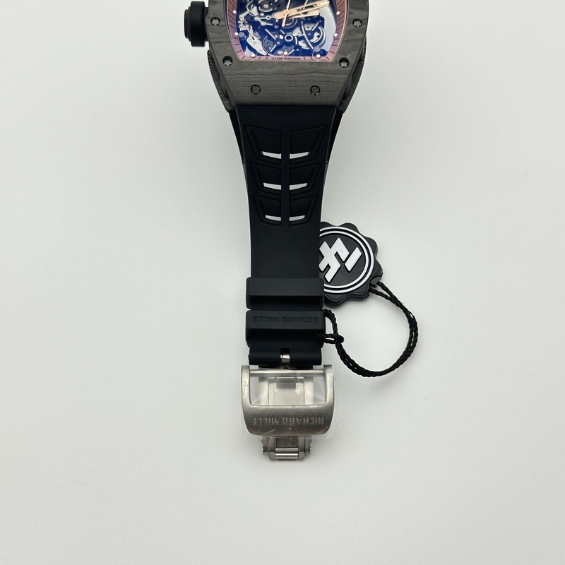 ZF공장 리차드밀 RM055 NTPT 스켈레톤다이얼 블랙러버스트랩 RM055 RG Inner Bezel Black Crown NTPT ZF 1:1 Best Edition on Black Rubber Strap RMUL2 Super Clone V2 출고 전 실물 검수사진 8