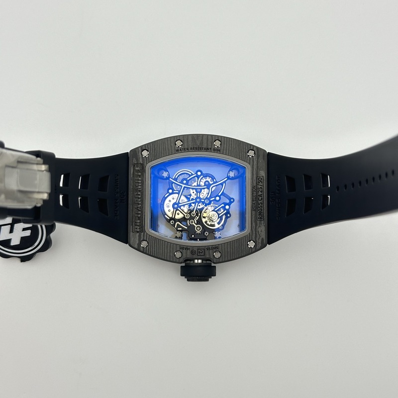 ZF공장 리차드밀 RM055 NTPT 스켈레톤다이얼 블랙러버스트랩 RM055 RG Inner Bezel Black Crown NTPT ZF 1:1 Best Edition on Black Rubber Strap RMUL2 Super Clone V2 출고 전 실물 검수사진 13
